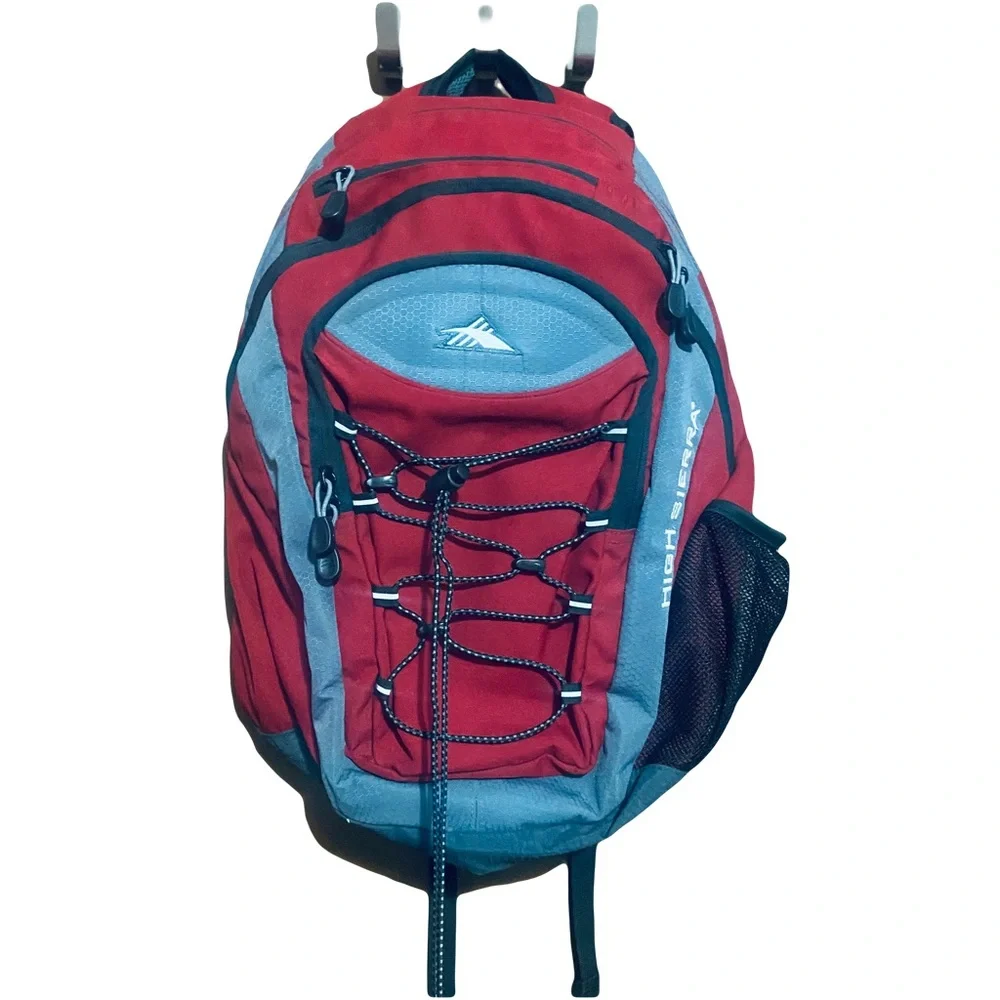 High Sierra Hiking Red and Gray Backpack with Padded Straps and Versatile Design